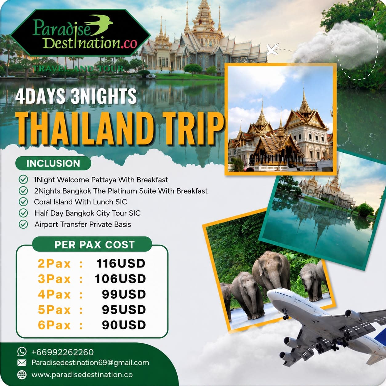 4 Days 3 Nights Bangkok & Pattaya Tour Package tour destination